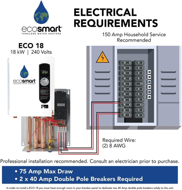 EcoSmart ECO 18 Electric Tankless Water Heater White-2