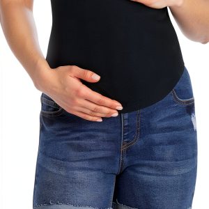 Maternity Roll Cuff Shorts Savi Parker Stretch Fit-0