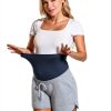 Maternity Sweater Shorts ComfortFit Blue Medium Stretch Waistband-3