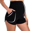 Maternity Shorts SoftButter Buttery Soft Stretch Black Gray-2