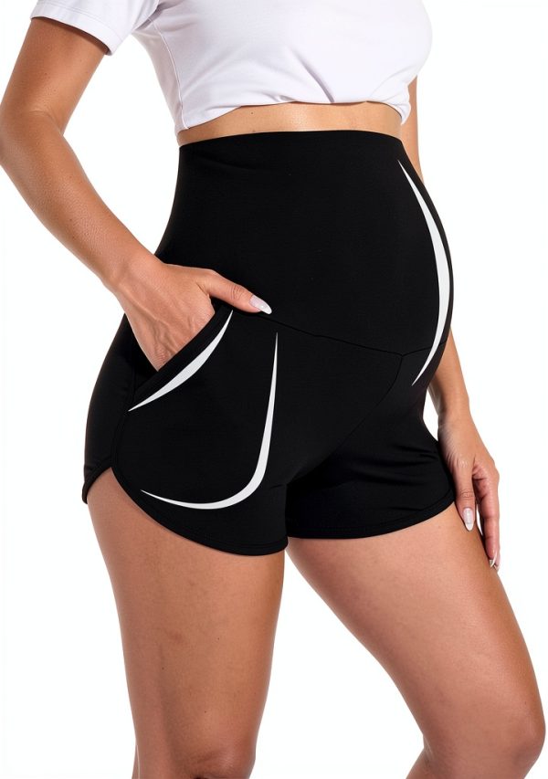 Maternity Shorts SoftButter Buttery Soft Stretch Black Gray-2