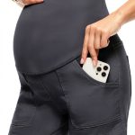MamaFit Maternity Cargo Shorts Elastic Waistband Khaki Large-0