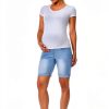 Maternity Denim Shorts MamaFit Stretch Dark Blue Sizes-5