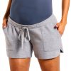 Maternity Sweater Shorts ComfortFit Blue Medium Stretch Waistband-0
