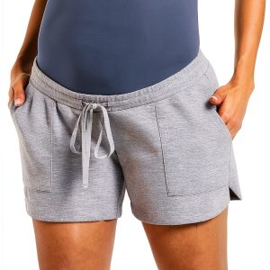 Maternity Sweater Shorts ComfortFit Blue Medium Stretch Waistband-0