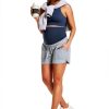 Maternity Sweater Shorts ComfortFit Blue Medium Stretch Waistband-2