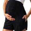 Maternity Shorts SoftButter Buttery Soft Stretch Black Gray-0
