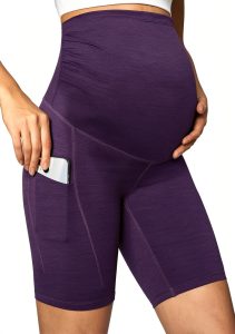 Ewedoos Maternity Athletic Shorts with Shirred Sides Navy Blue Small-0