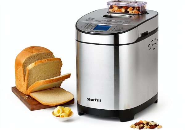 Starfrit Electric Bread Maker 2lb Loaf Non-Stick Pan & Nut Dispenser-0
