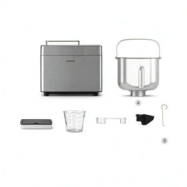CUCKOO Bread Maker Machine with 15 Menu Options + 3 Crust Colors, 2 lbs Bread Machine with Automatic Fruit & Nut Dispenser, Includes 6 Accessories, Ideal Breadmaker for Sourdough (CBM-AAB101S)-7