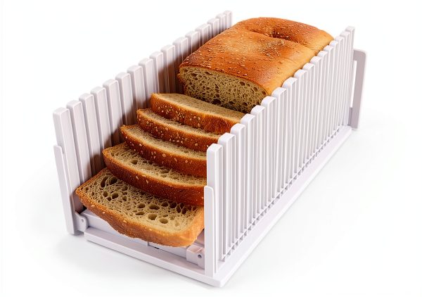 Bread Slicer for Homemade Breads, Adjustable Thickness Slicing Guide, Foldable Portable Bread Cutter Suitability for Homemade Breads, Bagel,Cakes - Kitchen Gadget, Baking Tool & Gift (White)-7