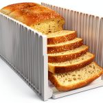 Bread Slicer for Homemade Breads, Adjustable Thickness Slicing Guide, Foldable Portable Bread Cutter Suitability for Homemade Breads, Bagel,Cakes - Kitchen Gadget, Baking Tool & Gift (White)-0