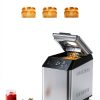 KBS 3LB Programmable Bread Maker,20-in-1 Automatic Bread Machine with Ceramic Pan & Fruit Dispenser, 850W Dual Heaters Bread Maker Machine with Quiet Brushless Motor,Stainless Steel,15H Timer,3 Colors-4