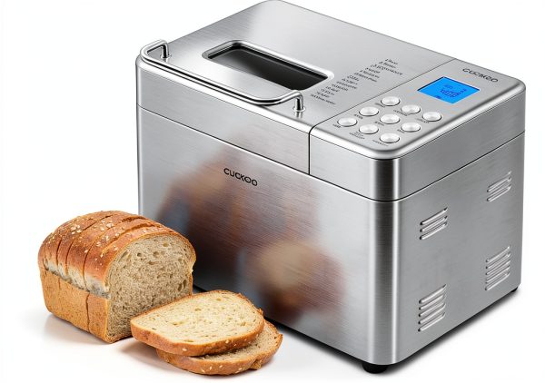 CUCKOO Bread Maker Machine with 15 Menu Options + 3 Crust Colors, 2 lbs Bread Machine with Automatic Fruit & Nut Dispenser, Includes 6 Accessories, Ideal Breadmaker for Sourdough (CBM-AAB101S)-0